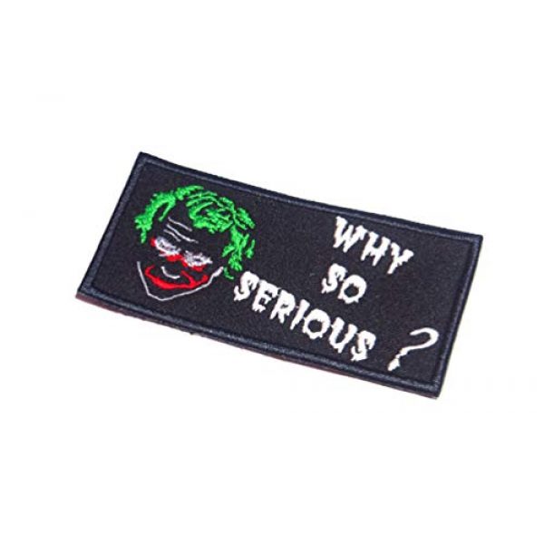 AstroG Airsoft Morale Patch 1 AstroG@ BP18 Joker Quotes Why So Serious Biker Motorcycle Embroidered Morale Patch 4X2 Inch Hook Backing