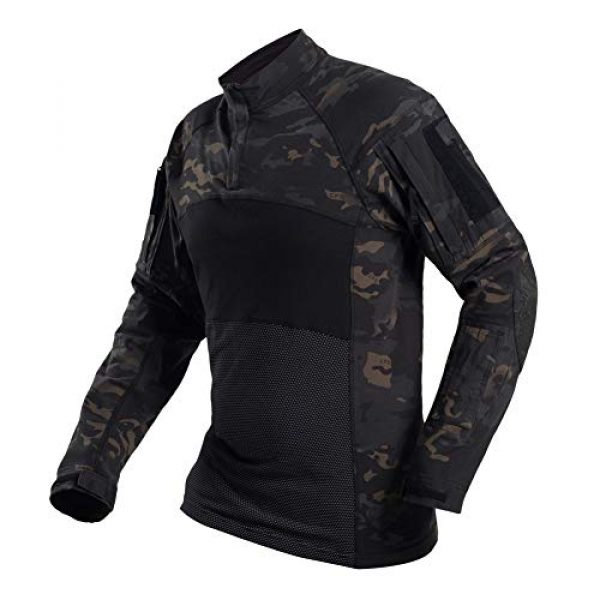 H World Shopping Tactical Shirt 1 H World Shopping Men's Tactical Combat Hunting Military Long Sleeve Shirt with Zipper MCBK