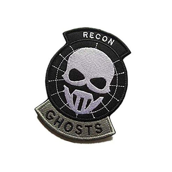 Embroidery Patch Airsoft Morale Patch 3 US Recon Ghosts Military Hook Loop Tactics Morale Embroidered Patch (color3)