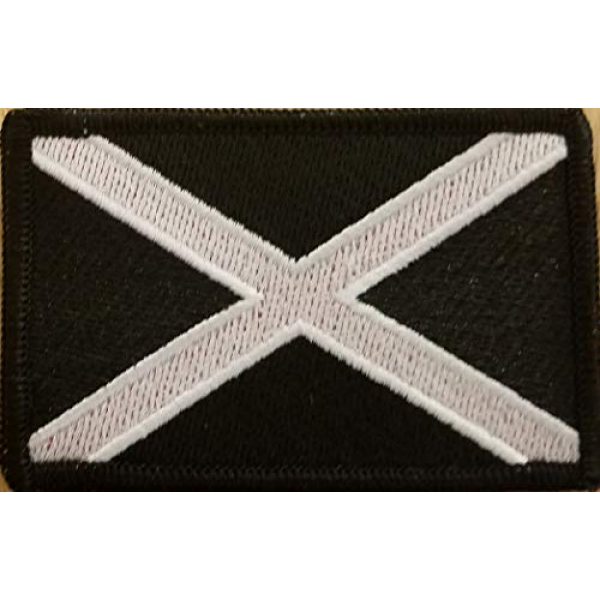 Fast Service Designs Airsoft Morale Patch 2 The Scotland Flag Embroidered Patch Iron-On White & Black Tactical Morale Patriotic Emblem Black Border #6