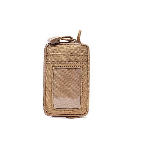 DETECH Tactical Pouch 1 DETECH Tactical Front Pocket Mini Wallet ID Cards Holder with Zippers EDC Pouch