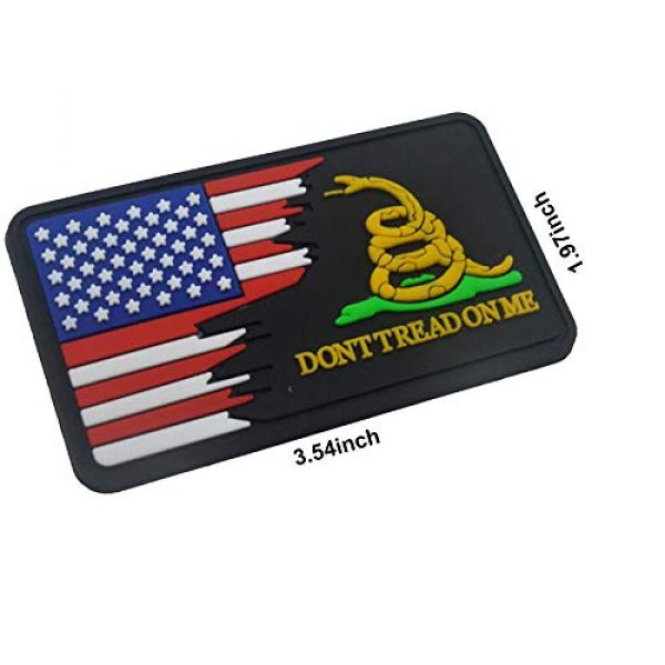ODSP Airsoft Morale Patch 7 3D PVC Don't Tread On Me and USA Flag Tactical Military Morale Fastener Hook Patch 3.15x1.97 inch Sized 2PCS