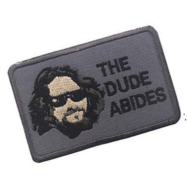 Embroidery Patch Airsoft Morale Patch 2 The Dude Abides,The Big Lebowski Patch Hook Loop Tactics Morale Embroidered Patch