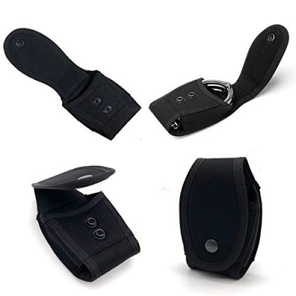 Linzze Tactical Pouch 4 Linzze Handcuffs Case with Clip Law Enforcement Handcuffs Holder Ponch Loop Belt Case Holster for Duty Belt Nylon Material Standard Size (Black)