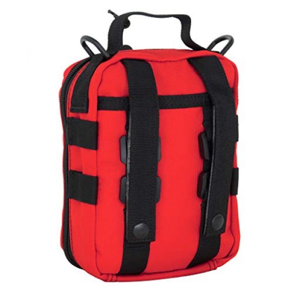LINE2design Tactical Pouch 3 LINE2design First Aid (Ifak) Molle Pouch - EMT Emergency Medical Trauma Bag Outdoor Tactical EDC Rescue Utility Gear Pouch for Hiking Gunshot Stop Bleeding Includes USA Patch - Red