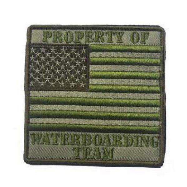 Tactical Embroidery Patch Airsoft Morale Patch 1 Property of Waterboarding Team Tactical Embroidery Patch Hook & Loop Morale Patch Military Patch for Clothing Accessory Backpack Armband (color1)