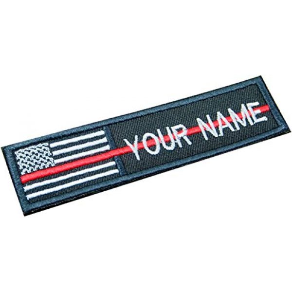 DREAM ARMY Airsoft Morale Patch 1 DREAM ARMY Custom Name Text Thin RED LINE Firefighter American Flag Embroidered 4x1 inch Patch Hook Backing
