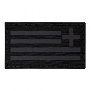 Tactical Freaky Airsoft Morale Patch 1 IR Blackout Greek Greece Reversed Flag Hellenic Hellas 3.5x2 Infrared IFF Tactical Morale Touch Fastener Patch