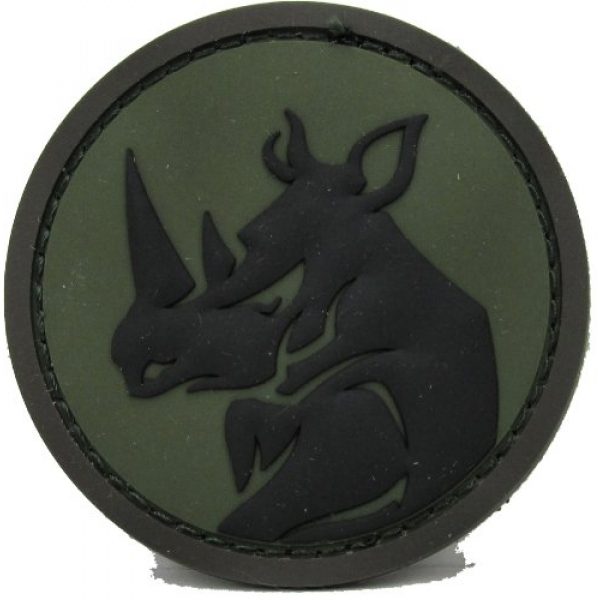 Mil-Spec Monkey Airsoft Morale Patch 1 Rhino Head Morale Patch - PVC (Woodland (Forest))