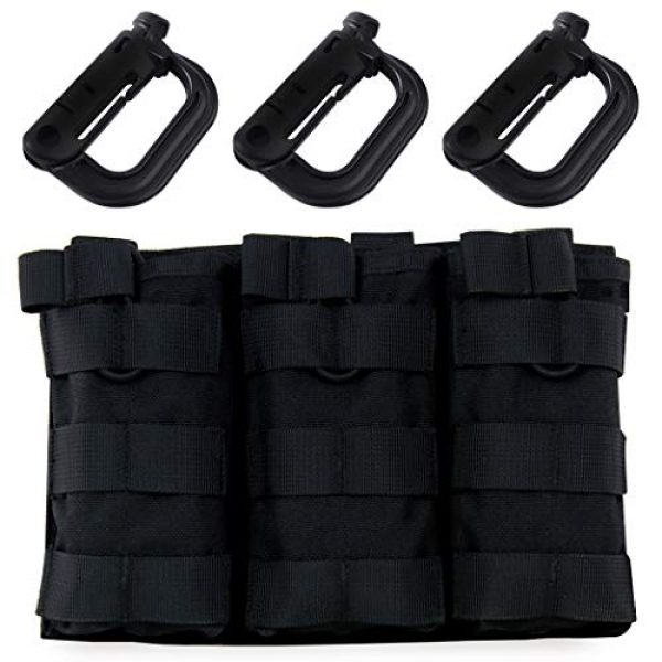 Aoutacc Tactical Pouch 1 Aoutacc Tactical Magazine Pouch Holder MOLLE Triple Open-Top Mag Pouch with D-Ring Grimlock Locking for M4 M16 AR-15 Magazines