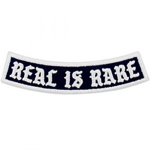 EmbTao Airsoft Morale Patch 1 Real is Rare Patch Embroidered Biker Applique Iron On Sew On Emblem