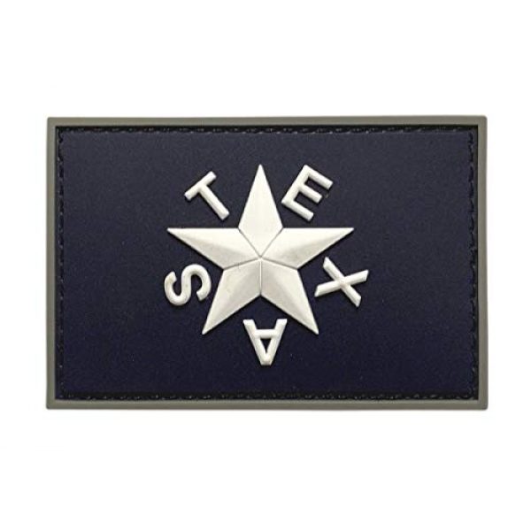Miltacusa Airsoft Morale Patch 1 Texas Star Flag Revolution Lone Star TX Patch (PVC Rubber - 3.0 X 2.0 TR-7)