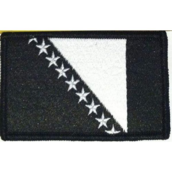 Victoriou Airsoft Morale Patch 7 Victoriou Bosnia Flag Patch Iron-On Black & White Version Military Morale Tactical