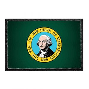 P PULLPATCH Airsoft Morale Patch 1 Washington State Flag - Color | Hook and Loop Attach for Hats, Jeans, Vest, Coat | 2x3 in | by Pull Patch