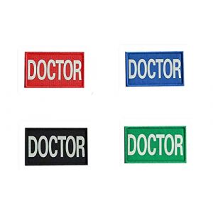Embroidery Patch Airsoft Morale Patch 1 4 Pieces Doctor Infrared Reflective Military Hook Loop Tactics Morale Patch (color5)