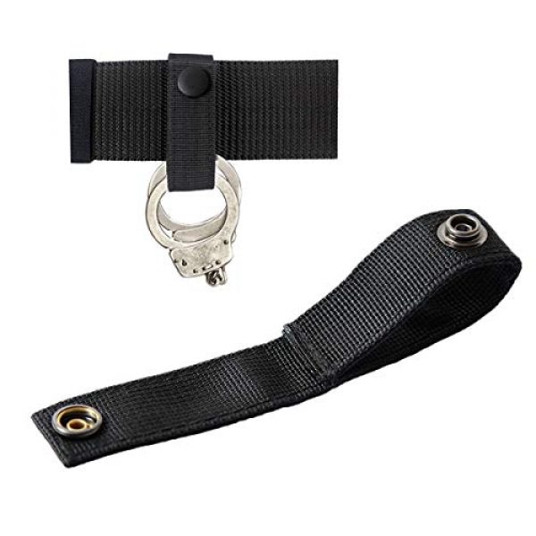 Aolamegs Tactical Pouch 4 Aolamegs (2 Pack Nylon Handcuff Strap Holder,Handcuff Case,Single Snap,Slide-On fits 2 1/4" in Belts,Black,