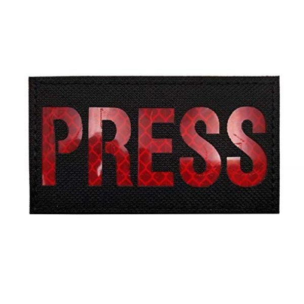 Tactical Embroidery Patch Airsoft Morale Patch 4 IR Press Infrared Reflective Tactical Embroidery Patch Hook & Loop Morale Patch Military Patch for Clothing Accessory Backpack Armband (4pcs)