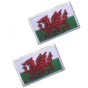 Tactical Embroidery Patch Airsoft Morale Patch 1 2pcs Wales Flag Embroidery Patch Military Tactical Morale Patch Badges Emblem Applique Hook Patches for Clothes Backpack Accessories