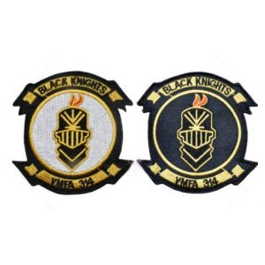 Tactical Embroidery Patch Airsoft Morale Patch 1 VMFA-314 Black Knights Tactical Embroidery Patch Hook & Loop Morale Patch Military Patch for Clothing Accessory Backpack Armband (2pcs)