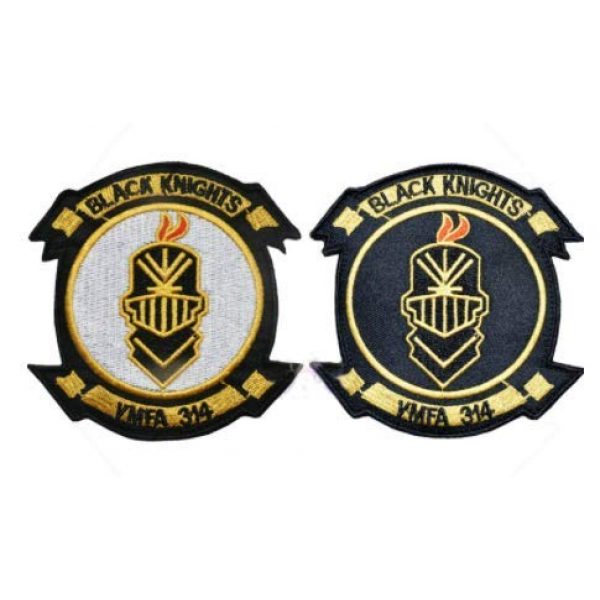 Tactical Embroidery Patch Airsoft Morale Patch 1 VMFA-314 Black Knights Tactical Embroidery Patch Hook & Loop Morale Patch Military Patch for Clothing Accessory Backpack Armband (2pcs)