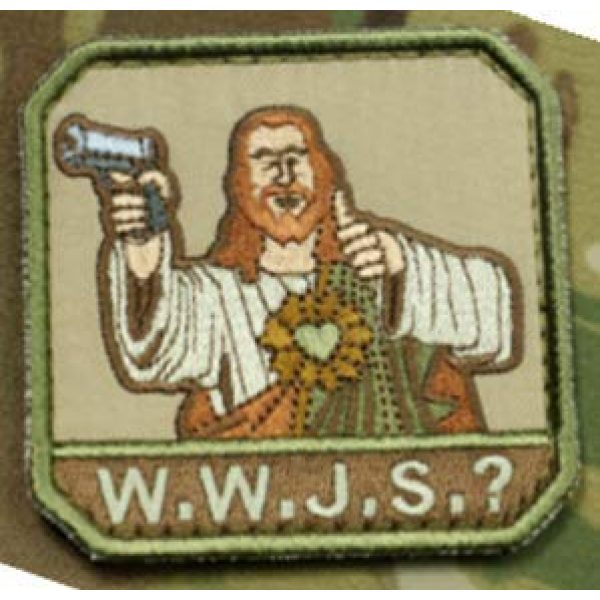 Tactical Embroidery Patch Airsoft Morale Patch 1 What Would Jesus Shoot Tactical Embroidery Patch Hook & Loop Morale Patch Military Patch for Clothing Accessory Backpack Armband