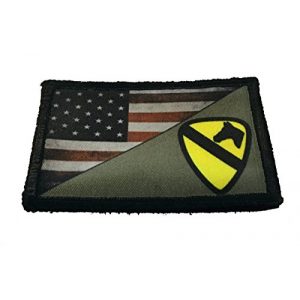 RedheadedTshirts Airsoft Morale Patch 1 Full Color US Army 1st Cavalry Division USA Flag Morale Patch Tactical Military. 2x3" Hook and Loop Made in The USA