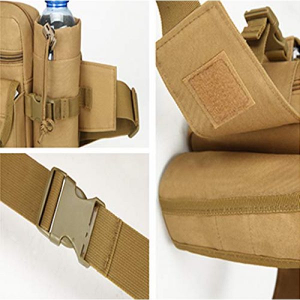 Jipemtra Tactical Pouch 7 Fanny Pack Tactical Water Bottle Waist Pack Military Fanny Packs MOLLE Army Waist Bag Utility Hip Belt EDC Pack Bag for Outdoors Traveling Camping Hunting Running Cycling Fishing Dog Walking