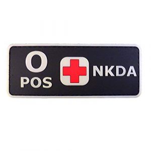 LEGEEON Airsoft Morale Patch 1 LEGEEON PVC Rubber 3D GITD Touch Fastener Patch Blood Type NKDA Glow in The Dark Combat Tactical GID