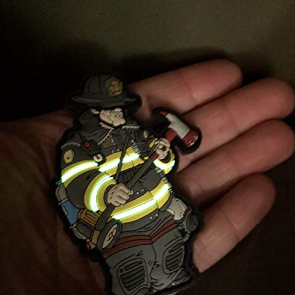 TACOPSGEAR Airsoft Morale Patch 6 TACOPSGEAR EMS Rescue Firefighter - GITD Fireman Fire Department