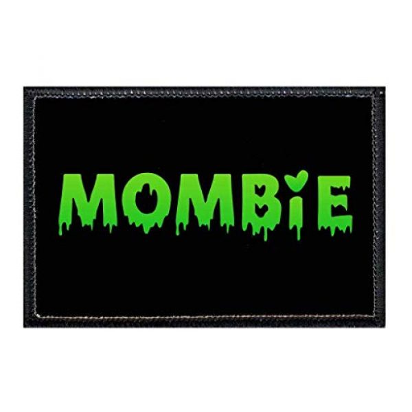 P PULLPATCH Airsoft Morale Patch 1 Mombie - Green Morale Patch | Hook and Loop Attach for Hats, Jeans, Vest, Coat | 2x3 in | by Pull Patch