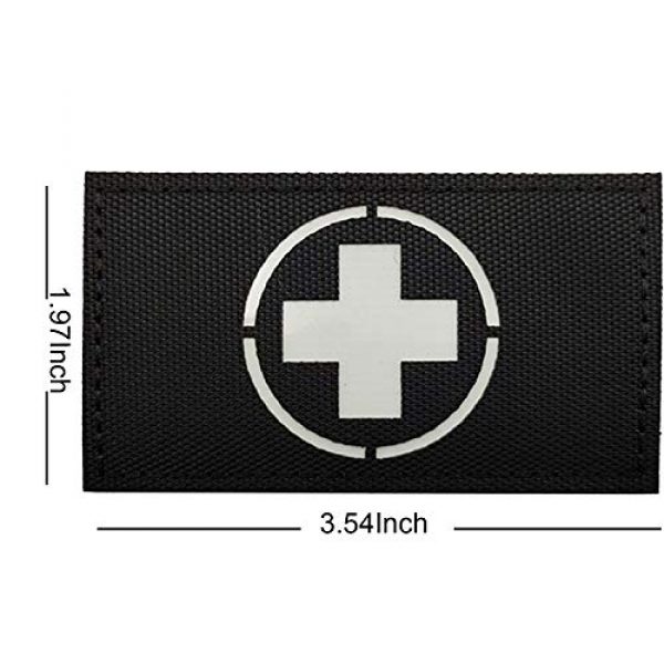 ODSP Airsoft Morale Patch 4 Glow in Dark Medic Cross First Aid Patches, EMS EMT MED Medical Rescue Tactica Military Morale Combat Armband Badges with Hook and Loop Fastener Backing, 3.54 x 1.97 Inch, 2 Pieces