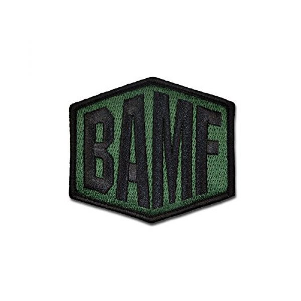 BASTION Airsoft Morale Patch 1 BASTION Morale Patches (BAMF, Colors) | 3D Embroidered Patches with Hook & Loop Fastener Backing | Well-Made Clean Stitching | Military Patches Ideal for Tactical Bag, Hats & Vest (Green)