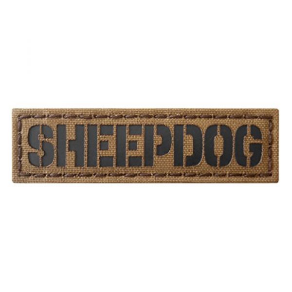 Tactical Freaky Airsoft Morale Patch 1 Sheepdog 1x3.5 Coyote Brown Tan Arid Infrared Name Tape Tab IFF Morale Hook&Loop Patch