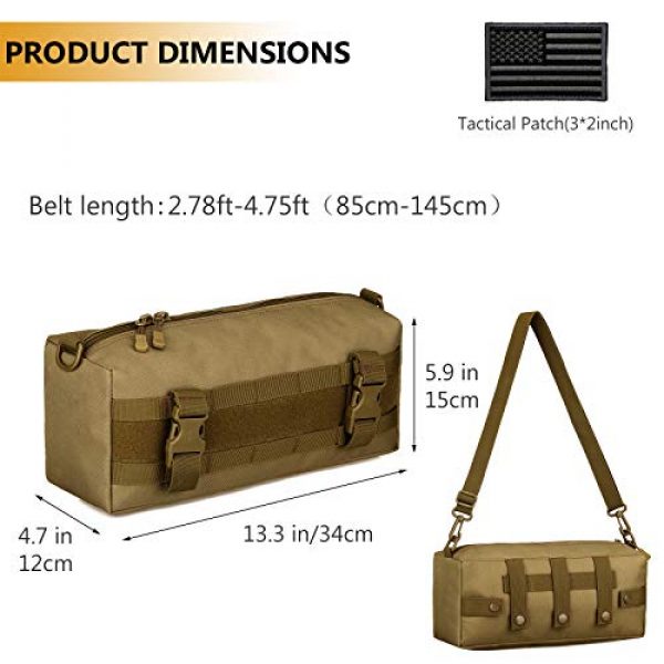 Protector Plus Tactical Pouch 5 Protector Plus Tactical MOLLE Pouch Military Multi-Purpose Increment Attachment Bag Messenger Utility Gadget Gear Medical Pack Tool Pocket EDC Belt Purse (Patch Included)