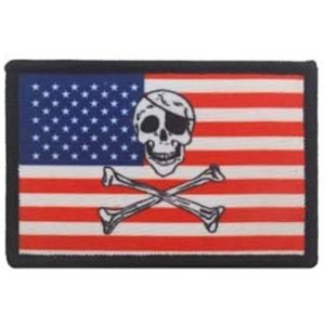 Tactical Embroidery Patch Airsoft Morale Patch 1 Pirate Skull & Crossbones USA Flag Tactical Embroidery Patch Hook & Loop Morale Patch Military Patch for Clothing Accessory Backpack Armband