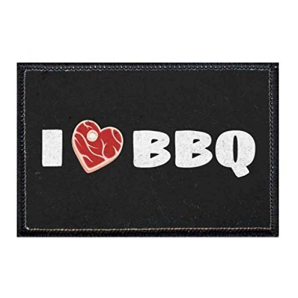 P PULLPATCH Airsoft Morale Patch 1 I Love BBQ Morale Patch | Hook and Loop Attach for Hats, Jeans, Vest, Coat | 2x3 in | by Pull Patch
