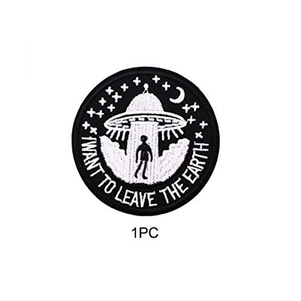 U-Sky Airsoft Morale Patch 5 U-Sky Sew or Iron on Patches - I Want to Leave - Pack of 2 Different Design