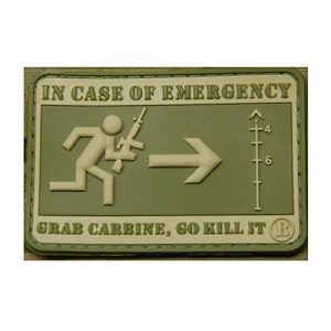 BritKitUSA Airsoft Morale Patch 1 3D PVC Emergency Carbine OAF Nation Operator As Fk Morale Patch IG Militia