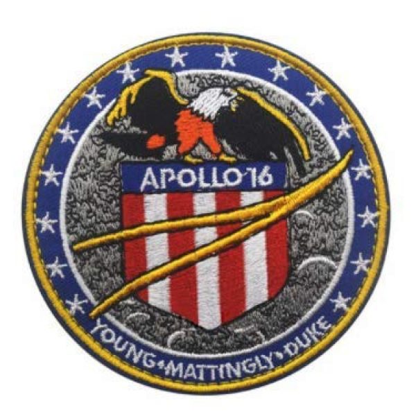 Tactical Embroidery Patch Airsoft Morale Patch 1 NASA Apollo 16 Young Mattingly Duke Tactical Embroidery Patch Hook & Loop Morale Patch Military Patch for Clothing Accessory Backpack Armband