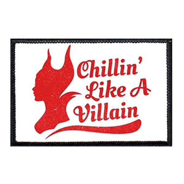 P PULLPATCH Airsoft Morale Patch 1 Chillin' Like A Villain Maleficent Morale Patch | Hook and Loop Attach for Hats, Jeans, Vest, Coat | 2x3 in | by Pull Patch