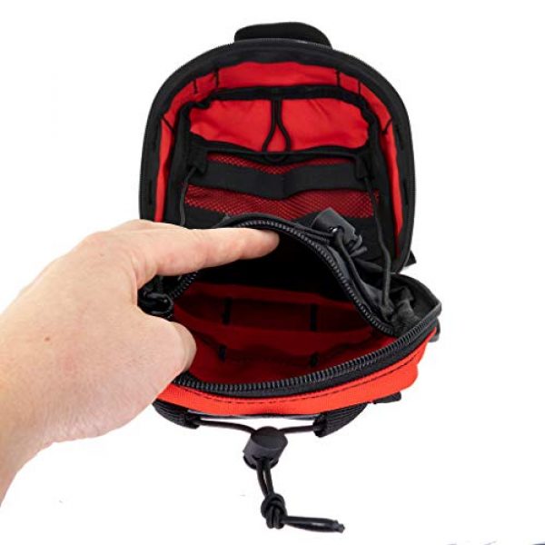 LINE2design Tactical Pouch 7 LINE2design First Aid (Ifak) Molle Pouch - EMT Emergency Medical Trauma Bag Outdoor Tactical EDC Rescue Utility Gear Pouch for Hiking Gunshot Stop Bleeding Includes USA Patch - Red