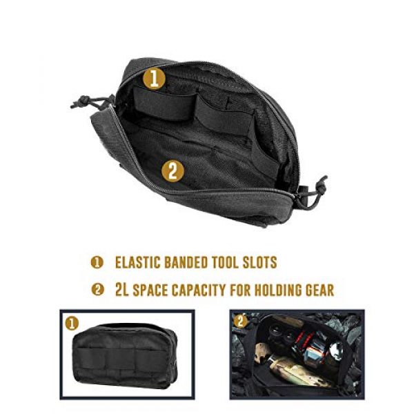 OneTigris Tactical Pouch 4 OneTigris Horizontal Multi-Purpose Pouch with Front Loop Surface and Hook-Backed Webbing