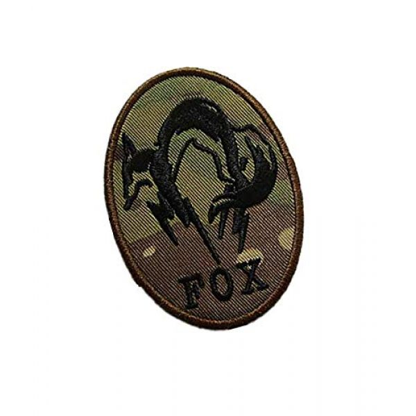 Embroidery Patch Airsoft Morale Patch 2 Fox Hound Metal Gear Solid Military Hook Loop Tactics Morale Embroidered Patch (color2)