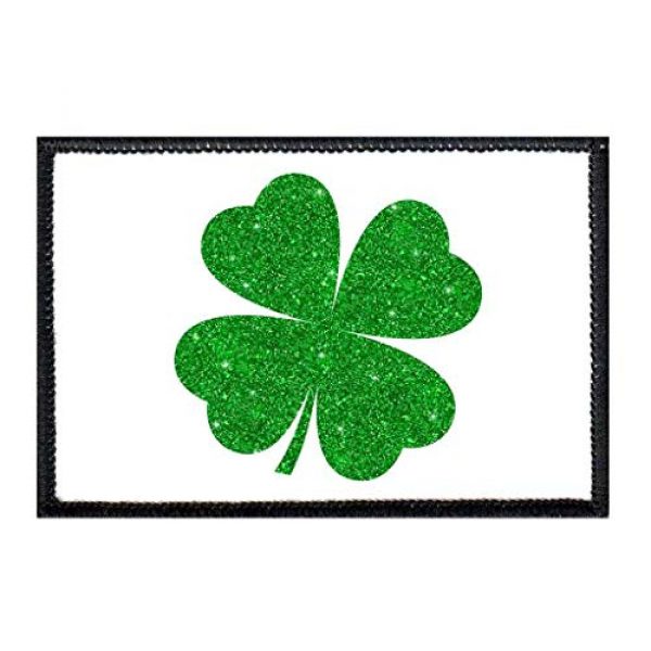 P PULLPATCH Airsoft Morale Patch 1 Four Leaf Clover - Sparkle Morale Patch | Hook and Loop Attach for Hats, Jeans, Vest, Coat | 2x3 in | by Pull Patch