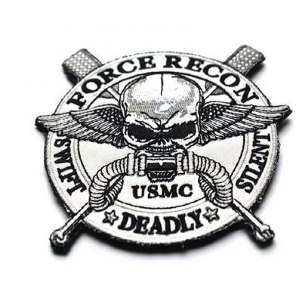 Tactical Embroidery Patch Airsoft Morale Patch 1 Marine Corps USMC Force Recon Special Forces Dive Tactical Embroidery Patch Hook & Loop Morale Patch Military Patch for Clothing Accessory Backpack Armband