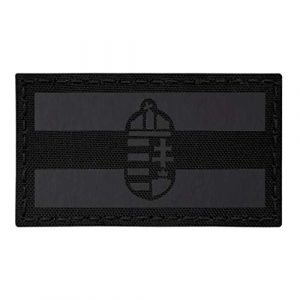Tactical Freaky Airsoft Morale Patch 1 IR Blackout Hungary Flag Magyarorszg 2x3.5 IFF Infrared Tactical Morale Touch Fastener Patch