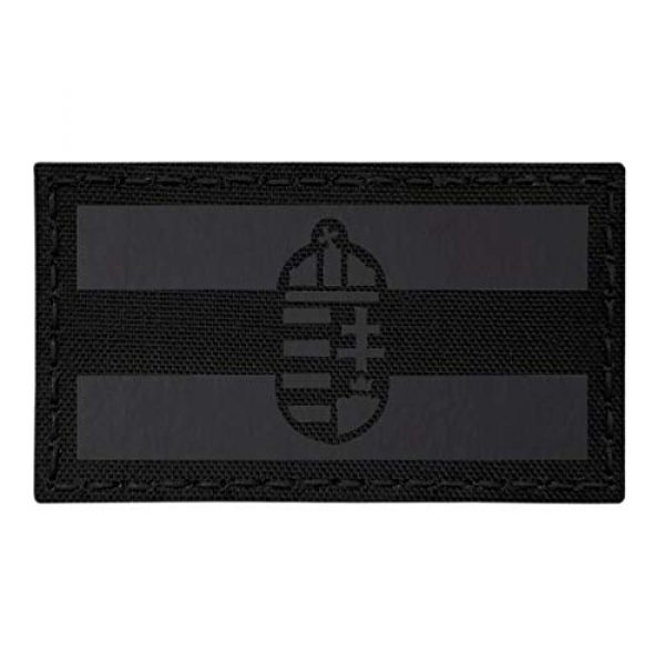 Tactical Freaky Airsoft Morale Patch 1 IR Blackout Hungary Flag Magyarorszg 2x3.5 IFF Infrared Tactical Morale Touch Fastener Patch