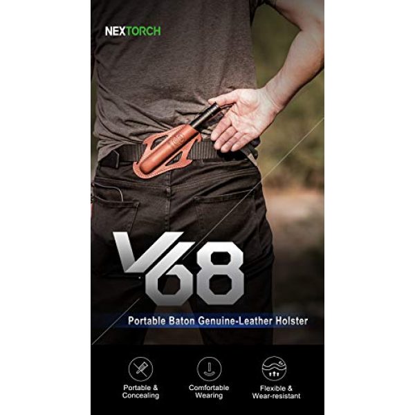 NEXTORCH Tactical Pouch 2 NEXTORCH Portable Baton Genuine Leather Holster V68