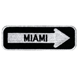Cypress Collectibles Embroidered Patches Airsoft Morale Patch 1 One Way Sign Miami Florida Embroidered Patch Iron-On Highway Road Biker