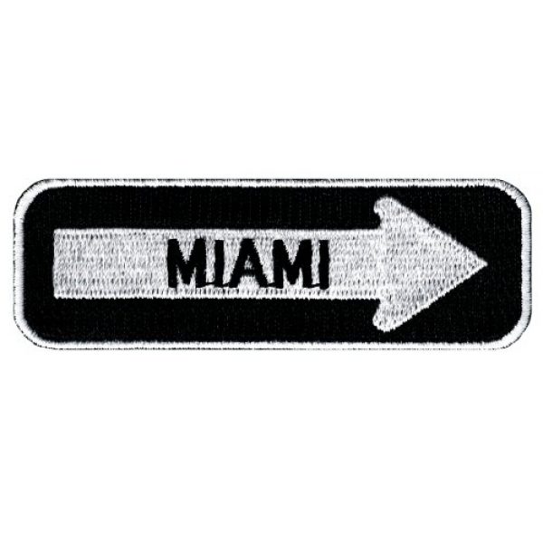 Cypress Collectibles Embroidered Patches Airsoft Morale Patch 1 One Way Sign Miami Florida Embroidered Patch Iron-On Highway Road Biker